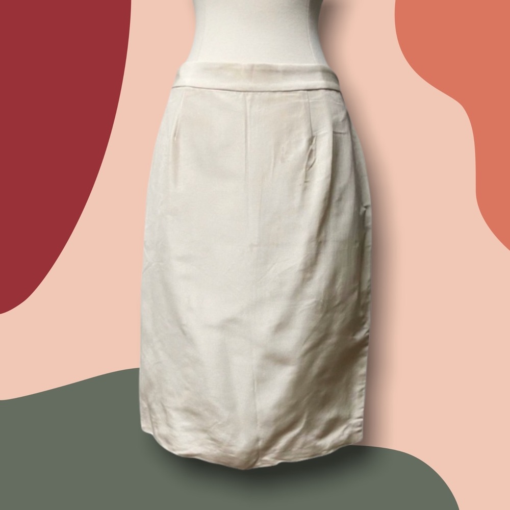 Thakoon • Silk Cream Career Skirt